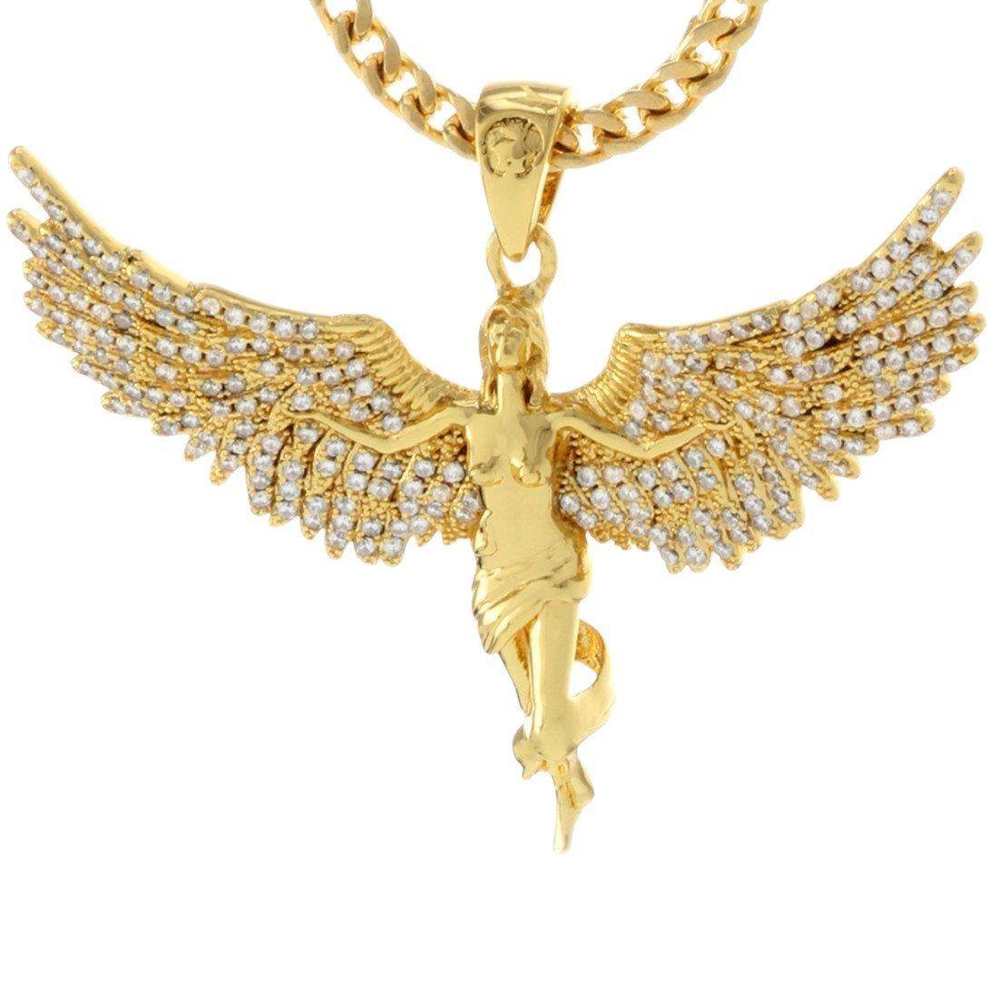 King Ice Soaring Angel Necklace - GOLD